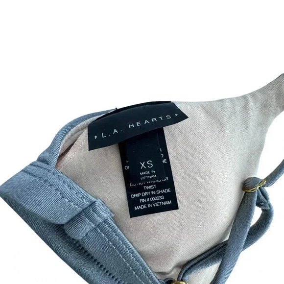 LA Hearts Pacsun silver bikini top triangle Large Adjustable Straps Swim Summer - Picture 5 of 7